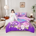 thumbnail image 4 of Homewish Children Teenagers Sport Figure Skating Bedding Comforter Set 2pcs,Gradient Bling Splash Twin Comforter Sets Microfiber,Chic Floral Flowers Breathable Bedding Set,Super Cozy Room Decor, 4 of 8
