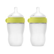 XIRQI Silicone Baby Bottle Gen 2 – 2026 Release(8Oz)– Soft,Wide-Neck Bottle for Comfortable Feeding with Dual Anti Colic Vents(Includes Medium Flow Nipples),Green(Double Pack)