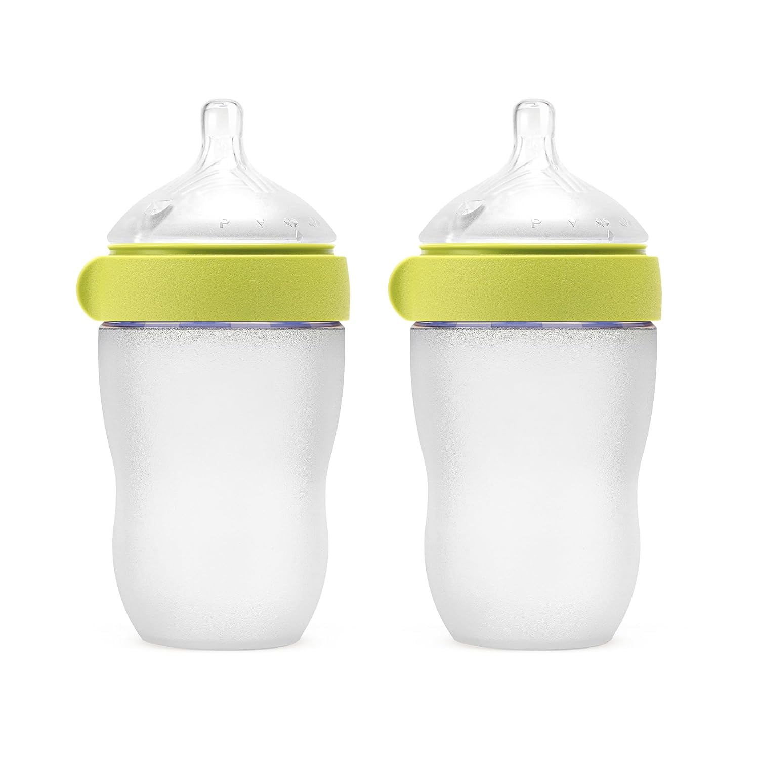 XIRQI Silicone Baby Bottle Gen 2 – 2026 Release(8Oz)– Soft,Wide-Neck Bottle for Comfortable Feeding with Dual Anti Colic Vents(Includes Medium Flow Nipples),Green(Double Pack)