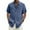 Blue, variant on EQWLJWE Mens Linen Short Sleeve Button Down Shirt Spread Collar Casual Solid Plain T-Shirts