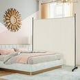 thumbnail image 4 of Costway 6FT Single Panel Room Divider with Wheels Rolling Fabric Partition Privacy Screen White, 4 of 10