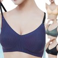 thumbnail image 4 of EQWLJWE Women's Seamless Sports Bra Breathable Soft And Supportive Stripes Without Steel Rings Beautiful Back Comfortable Sports Bra Bra For Plus Size Clearance For Women, 4 of 5