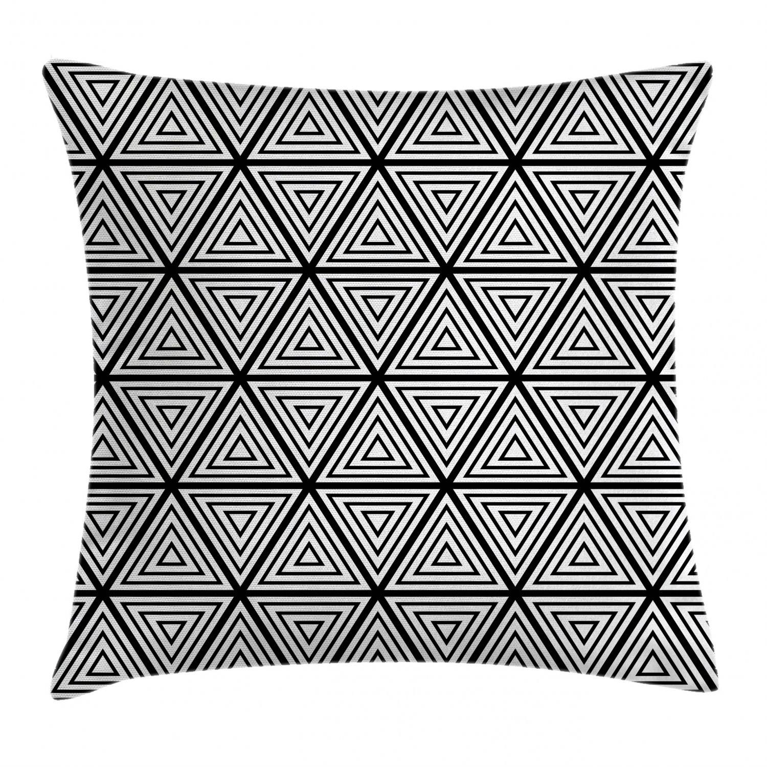 Abstract Throw Pillow Cushion Cover, Geometric Inner Triangles