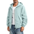 thumbnail image 2 of DYTTDG Men's Lightweight Sun Protection Hooded Jacket, Full Zip Breathable Solid Color Windbreaker with Pockets for Hiking & Outdoor Sports, 2 of 7
