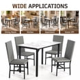 thumbnail image 4 of SYNGAR 5 Piece Dining Table Set for 4, Faux Marble Kitchen Table and 4 Upholstered Chairs, Space-Saving Dinette Set for Small Spaces, Gray Chair/White Tabletop, 4 of 9