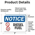 thumbnail image 2 of (2 Pack) Diesel Fuel OSHA Notice Sign 7 Inch X 5 Inch Vinyl Label Decal Sticker Weather Resistant, UV Protected for Workplace, Business, and Construction Site, Made in the USA, 2 of 7