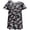 Black Print, variant on Pinspark Hospital Gowns Open Back for Women Bedridden Nightgowns Back Opening Short Sleeve Post Surgery Tear Away Adaptive Dresses