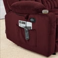 thumbnail image 7 of MCombo 57" Power Loveseat Recliner Sofa with Heat Vibration for Living Room, Fabric, Red, 7 of 7