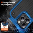 thumbnail image 5 of Dteck Case for iPhone 16 Pro,Shockproof Silicone Heavy Duty Dual Layer Protective Hard PC Textured Back & Soft Bumper Cover for iPhone 16 Pro,Navyblue, 5 of 7
