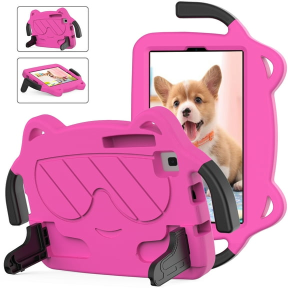 Dteck Kids Case for Samsung Galaxy Tab A7 Lite 8.7" 2021(SM-T220/T225/SM-T227), Also Fit Samsung Galaxy Tab A 8.0 Case Boys Girls 2019(SM-T290/T295/T297),Shockproof Handle Stand Protective Case, Rose