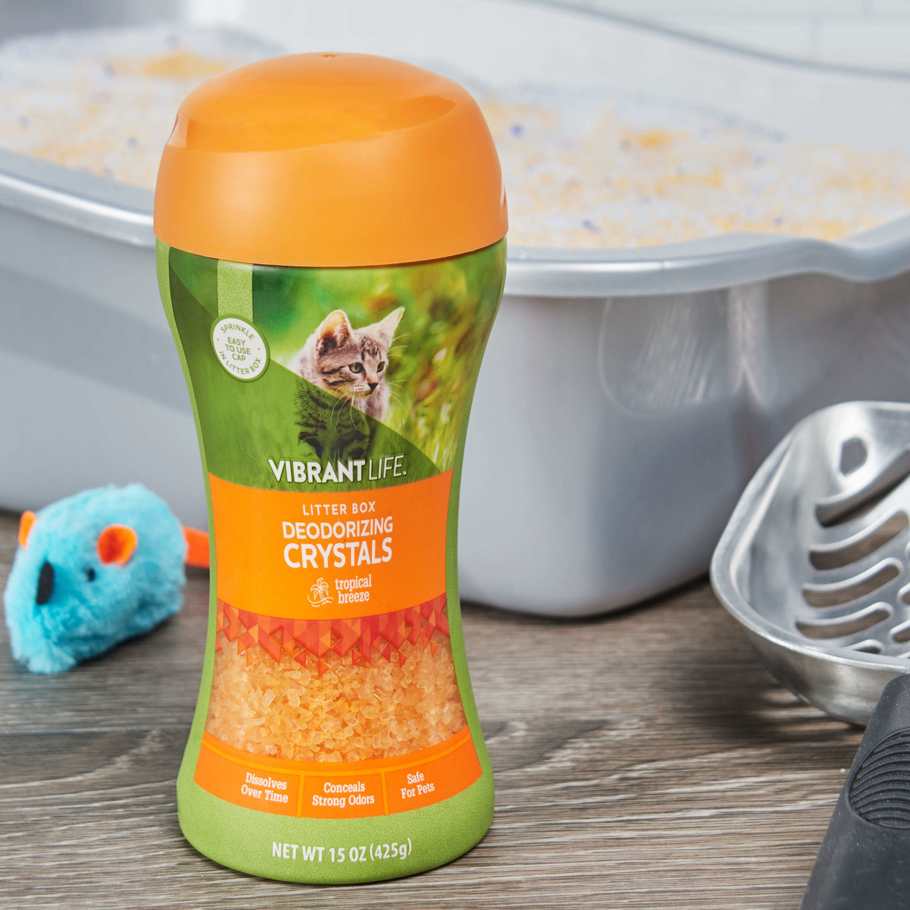 (2 pack) Vibrant Life Litter Box Deodorizing Crystals, Tropical Breeze