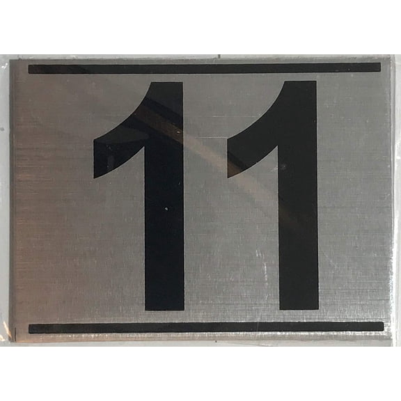 APARTMENT NUMBER ELEVEN (11) SIGN - -BRUSHED ALUMINUM (2.25X3)