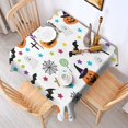 thumbnail image 2 of Happy Halloween Square Tablecloth Waterproof Spillproof Tablecolths Pumpkin Skull Bat Spider Table Cloths for Halloween Party Decorations Favors (60x60 Inch), 2 of 6