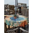 thumbnail image 2 of Outdoor Tablecloth with Umbrella Hole Zipper Brown Sea Turtle Coastal Round Tablecloth 54" Waterproof Outside Table Cloth Nautical Coral Ocean Vintage Patio Table Cover Tablecloths for Picnic Party, 2 of 8