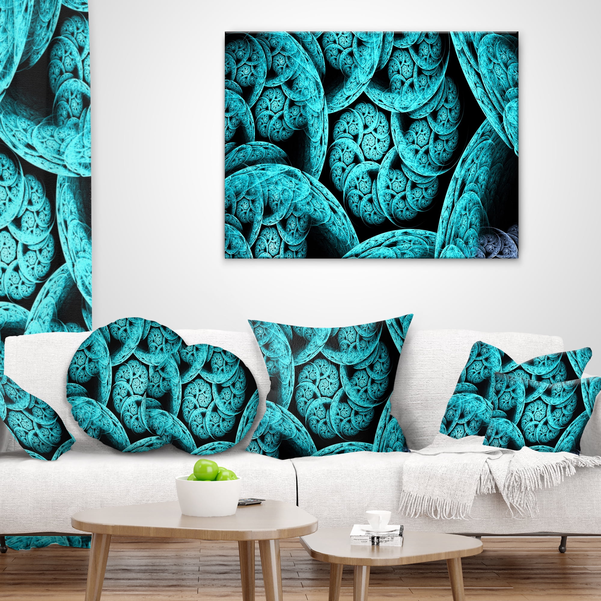 Designart Blue Dramatic Clouds - Abstract Throw Pillow - 18x18