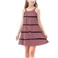 thumbnail image 3 of Bovxnpu Summer Girls Dresses, Girls Cotton Dress Tank Play Dress Beach Sundress, Girls Cute Stripe Sleeveless Camisole Dress A Line Suspenders Wrinkle Dress 7 Years, 3 of 6