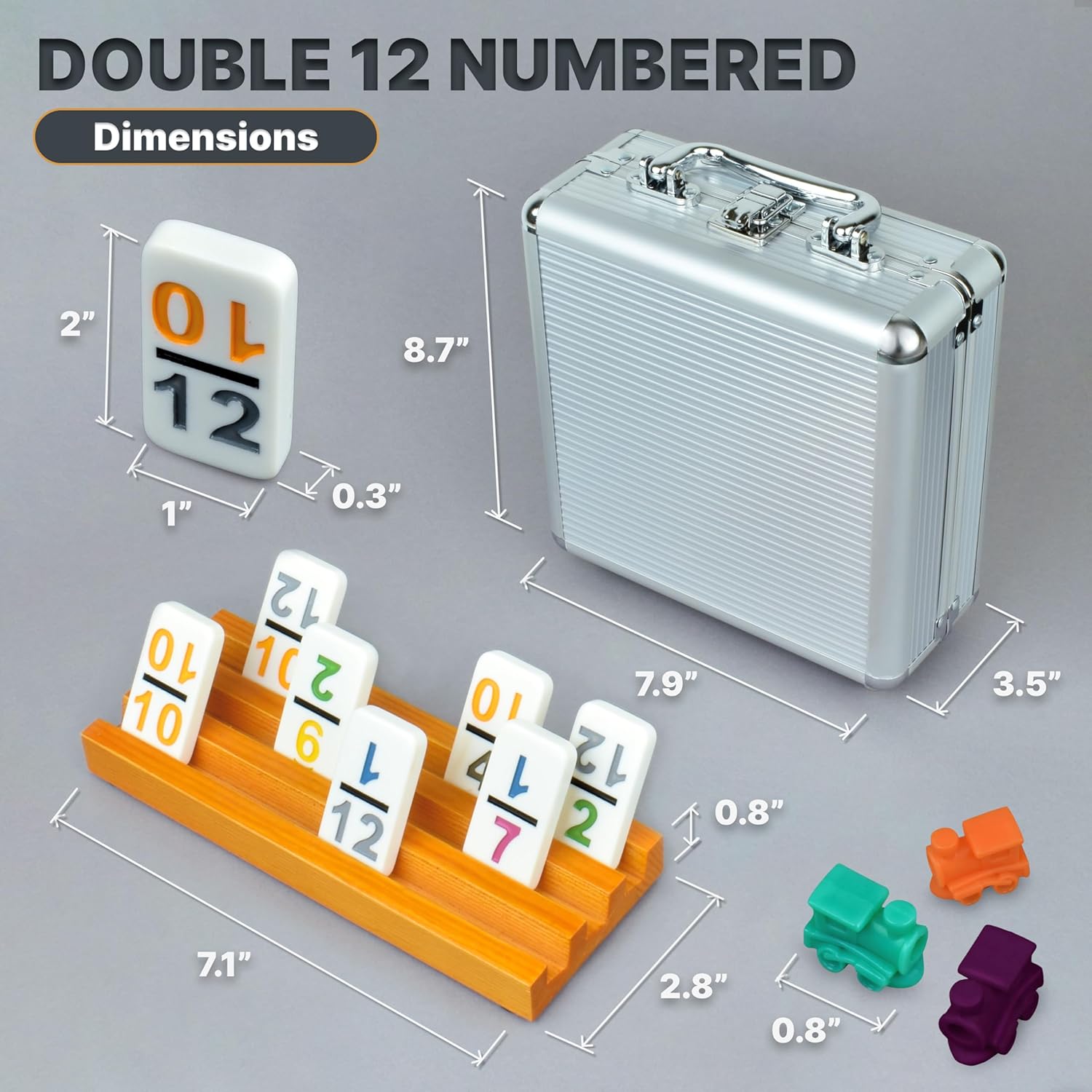 Queensell Mexican Train Dominoes Double 12 Set photo 4