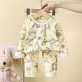 thumbnail image 2 of CAUYDY 12 18 24 Months Newborn Girl Picture Outfits Toddler Clothes Cute Long Sleeve T-Shirt Elastic Pants 2Pcs Set Baby Pajamas for Girls Fall Winter Sizes 18-24 Months,Beige, 2 of 6