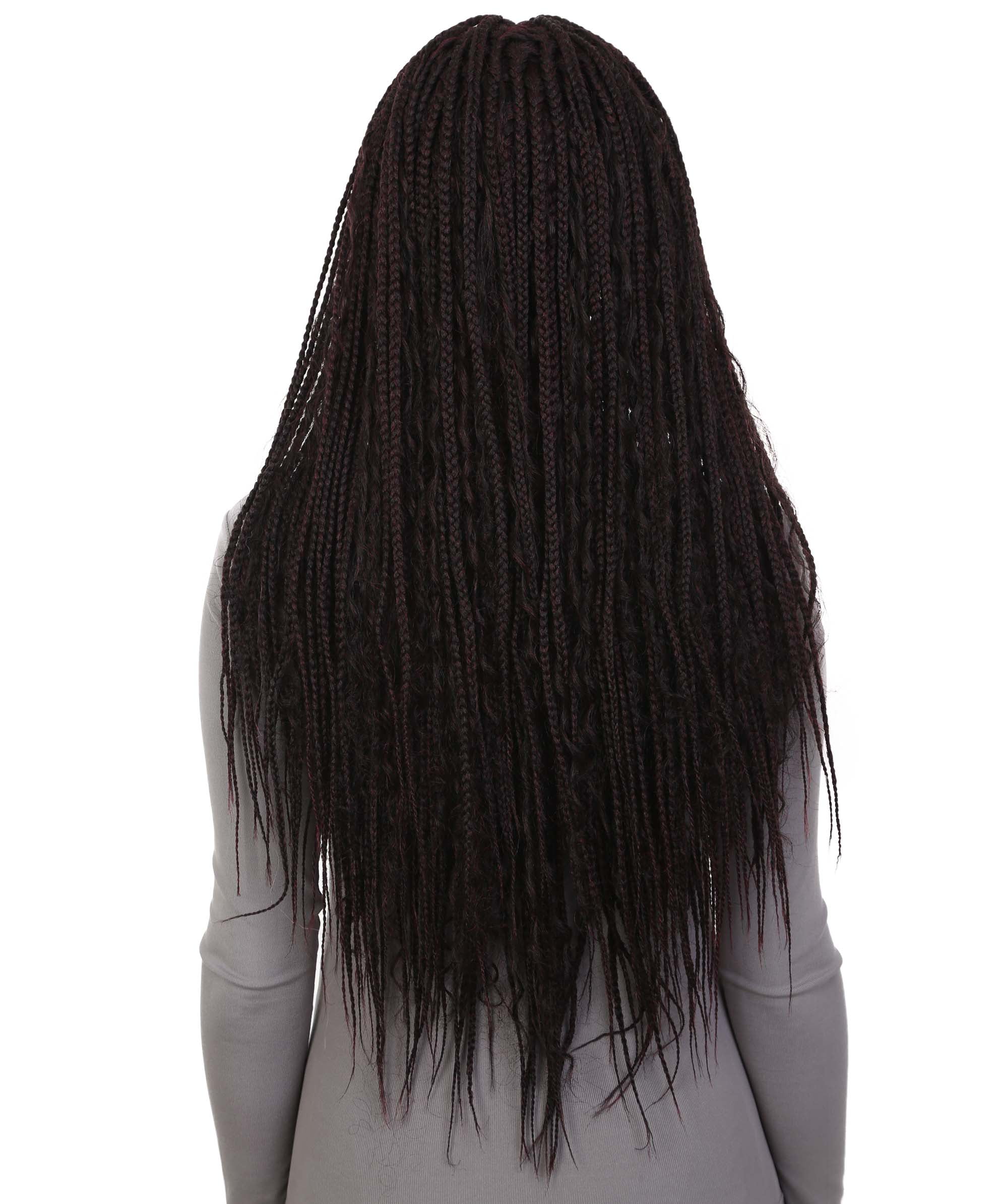 LUXLUXE Hailey 30" Box Braid Wig for Black Women | 4x4 Closure Glueless Lace Front Synthetic Wig Pre-Plucked, Heat Resistant Fiber
