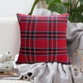thumbnail image 5 of Outdoor Throw Pillow Covers, Cushion Case for Couch, Red White Checkered Tartan Pattern, Washable Nylon Spandex Material, 45x45cm, Hidden Zipper Closure, Soft Durable Decorative Cushion Cover, 5 of 7