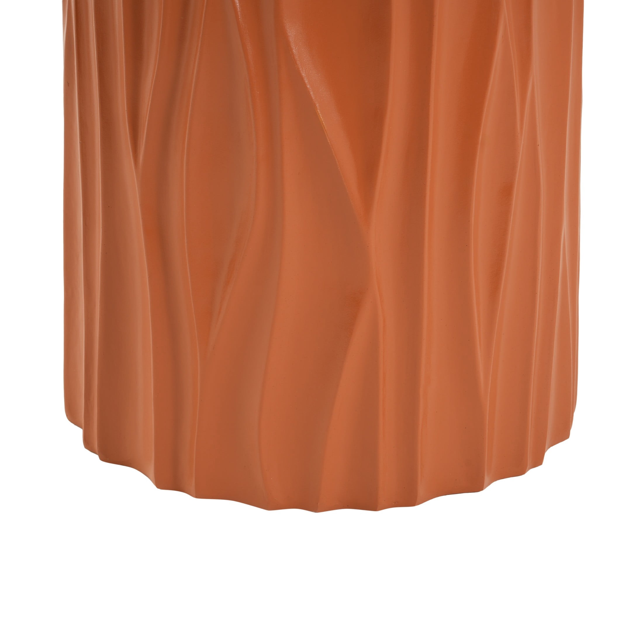 Christopher Knight Home 15.75" MGO Side Table, Wave Textured Accent End Table for Indoor/Outdoor, Terracotta