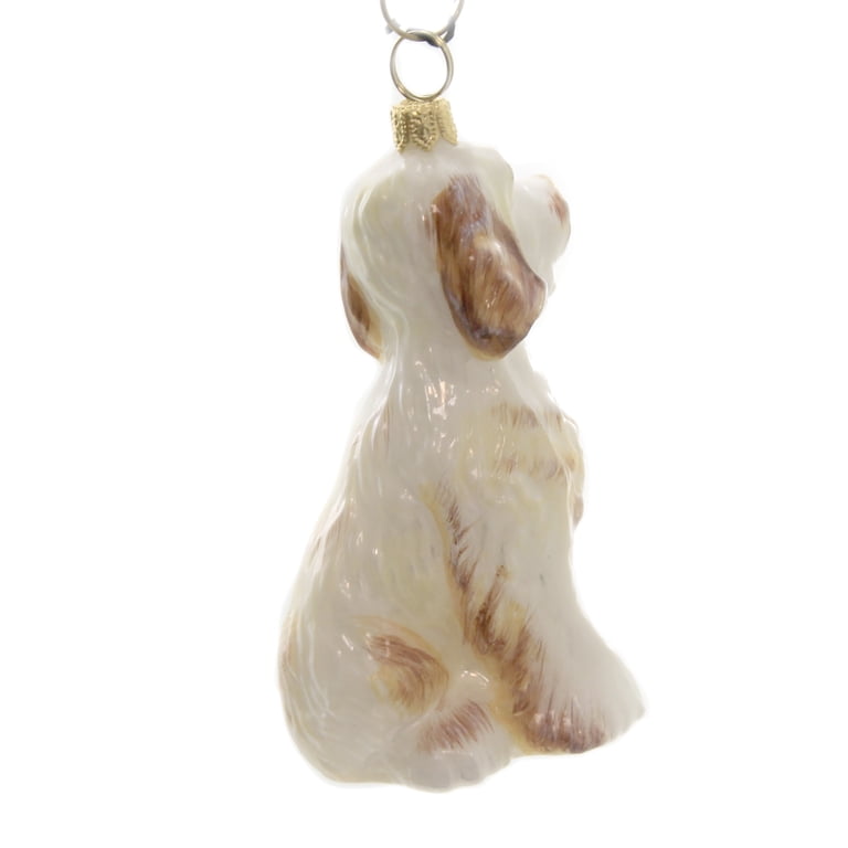Joy To The World Hand-Blown Glass Pet Ornament - Goldendoodle Dog, Hand-Painted In Europe, Charity Benefit