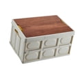 thumbnail image 2 of Caja de almacenamiento plegable con tapa de madera, caja de almacenamiento multifuncional plegable Grande, 2 of 8