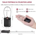 thumbnail image 5 of Suitcase Padlock, Tsa 4-digit Combination Luggage Locks With Opening Alarm, Gym Cable Locker Padlock (2 Pieces, Black), 5 of 5