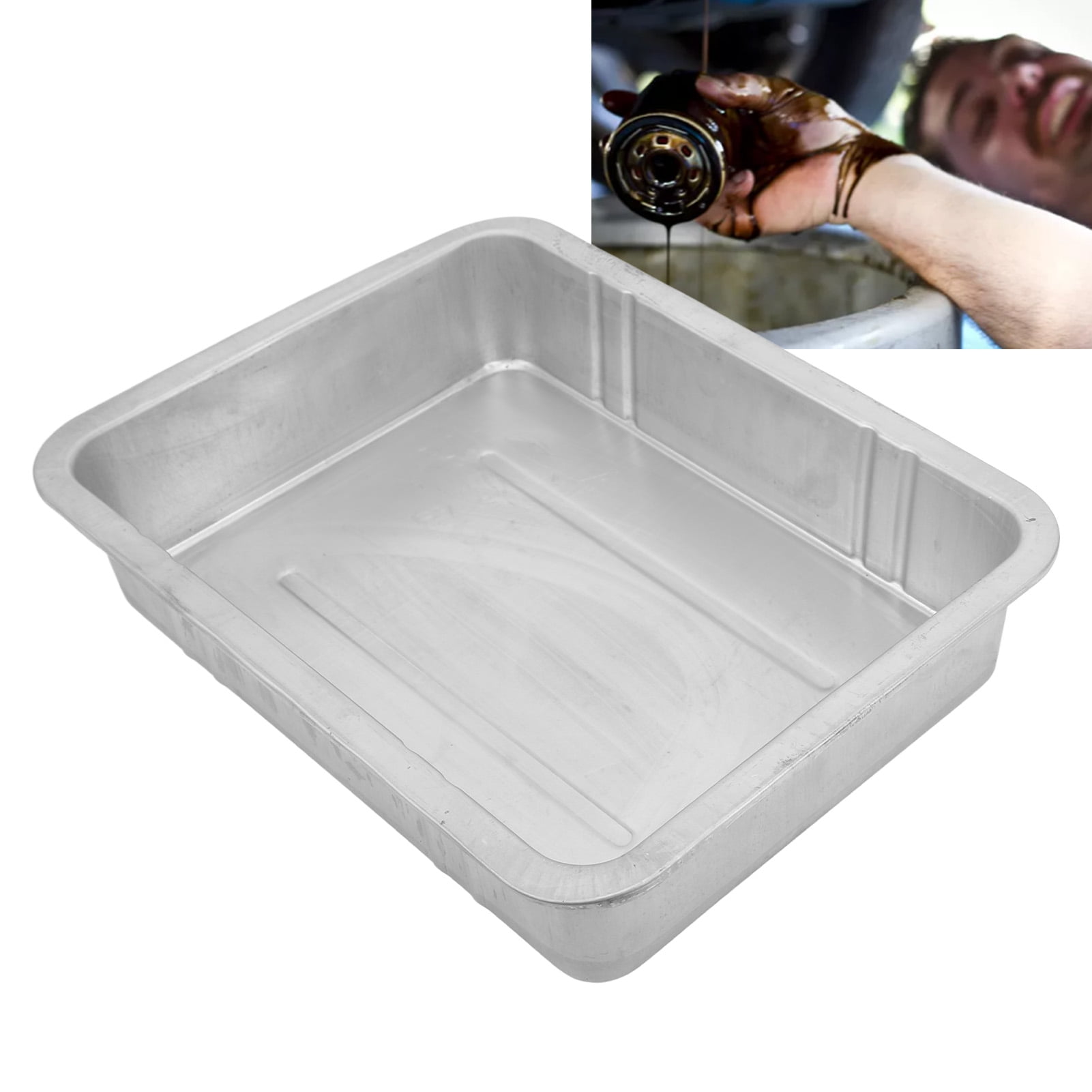 Oil Change Pan, Universal Leak Rust Resistant Automotive Oil Drain Pan Metal For Motorcycle For Boat 10L
