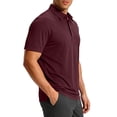 thumbnail image 4 of KeShDi Summer Tshirts Shirts for Men Colorblock Short Sleeve Shirt In Breathable Fabric with Classic Collar Wine M, 4 of 7
