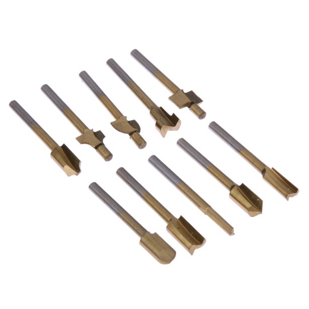 10 piezas 1/8 "HSS brocas de enrutador de madera limas recubiertas de titanio Mini cortador de madera de 3mm Likrtyny 1fd2wg7ja5dy8jq4