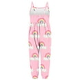 thumbnail image 4 of Penkiiy Toddler Girls Kids Printing Jumpsuit Playsuit Strap Romper Summer Outfits Clothes 3-4 Years Multicolor, 4 of 5