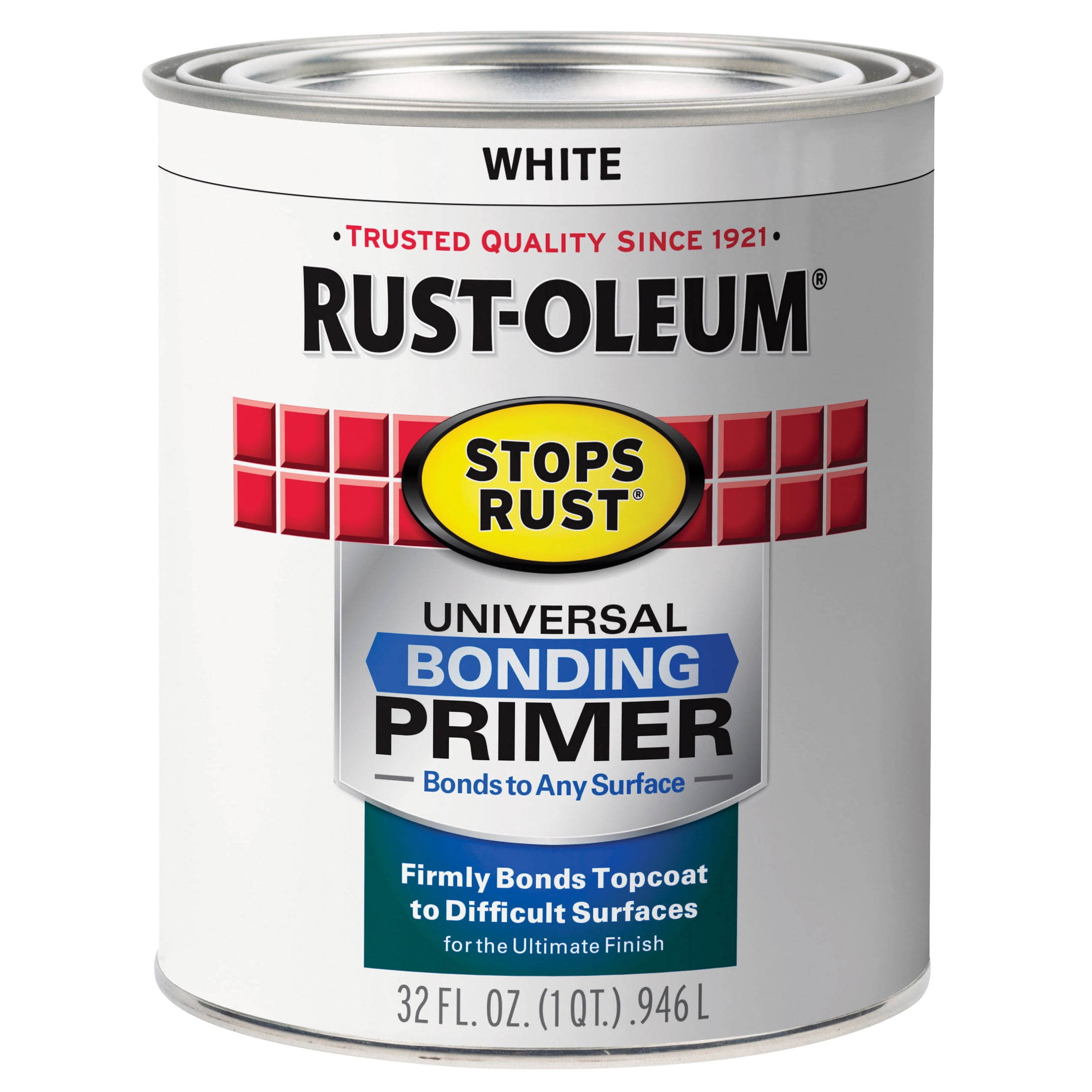 2 Pack, White, Rust-Oleum Stops Rust Flat Universal Bonding Primer- 330494, Quart