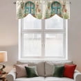 thumbnail image 3 of Tie Up Valances for Windows, Country Flowers Adjustable Valance Curtains Window Treatment for Living Room, Farmhouse Floral Windows Pots Plants Rod Pocket Kitchen Curtains & Drapes 60x18 Inch, 3 of 9