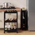 thumbnail image 2 of Costway 3-Tier Slim Rolling Storage Cart 2-Pack with Wheels, Detachable Design for Kitchen Black, 2 of 10