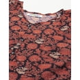 thumbnail image 5 of Moomaya Printed V-Neck Tops For Women, 3/4Th Sleeve Sheer Summer Tunic Shirt, 5 of 9