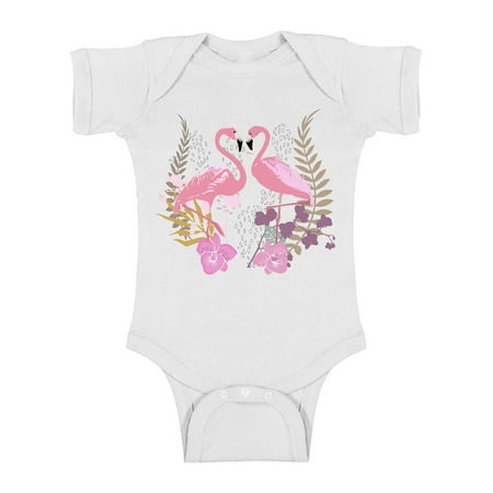 

Awkward Styles Flamingo Love Baby Bodysuit Short Sleeve Pink Flamingo Romper for Boys Summer One Piece for Girls Pink Flamingo Romper for Children Flamingo Gifts for Little One Summer Clothing