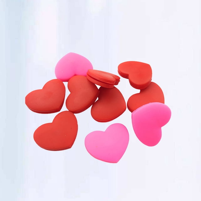 OULII 10Pcs Tennis Racket Absorbers Silicone Heart Shape Dampeners for Reduced Ball Impact Vibration