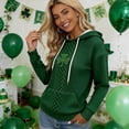thumbnail image 3 of St. Patrick's Day Hoodie for Women, 3D Print Shamrock & Celtic Knot Pattern Pullover Sweatshirt with Front Pocket, 3 of 6