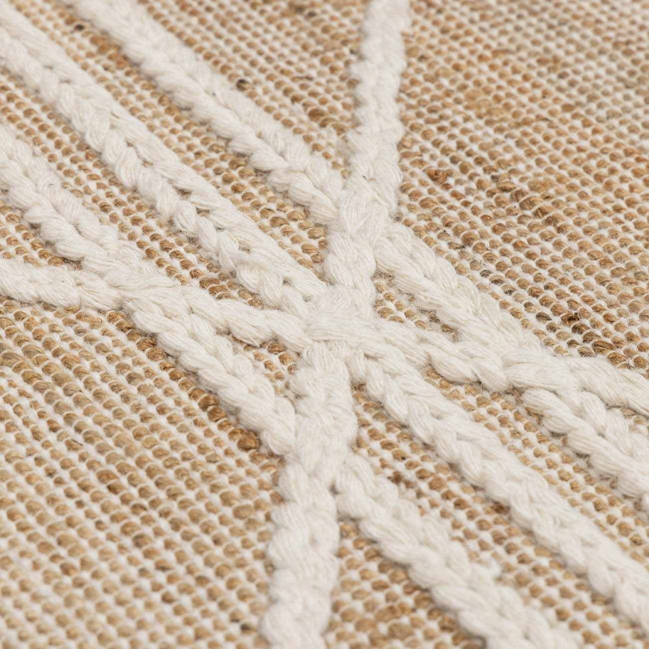 Hauteloom Gulnur Jute Hallway, Kitchen Runner Rug - Global - Beige - 2'6" x 8'