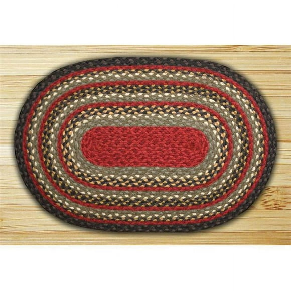 Earth Rugs 03-338 Tapis Ovale Bordeaux-Olive-Charbon