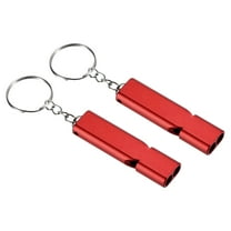 Uxcell Survival Whistle, Double Tubes Whistles Super Loud, Red, 2 Pack