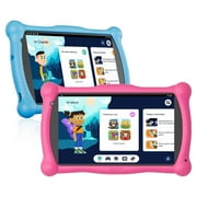 Buy 2 Contixo 7" Kids Tablet, 2025 Model, 50 FREE Disney eBooks, 32GB, Educational Android Tablet for Ages 3-12, Parental Controls, Wi-Fi, Kid-Proof Case with Kickstand & Stylus, Blue & Pink