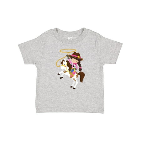 

Inktastic Cowgirl Sheriff Horse Lasso Brown Hair Gift Baby Girl T-Shirt