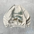 thumbnail image 2 of Vintage Wolves in Winter Forest Sweatshirt | Scenic Wildlife Graphic Pullover, 2 of 8