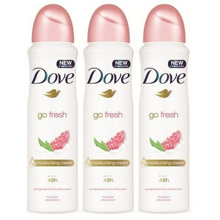 Dove Pomegrante and Lemon Scent Deodorant & Body Spray 48H FRESH 150ml Pack Of 3