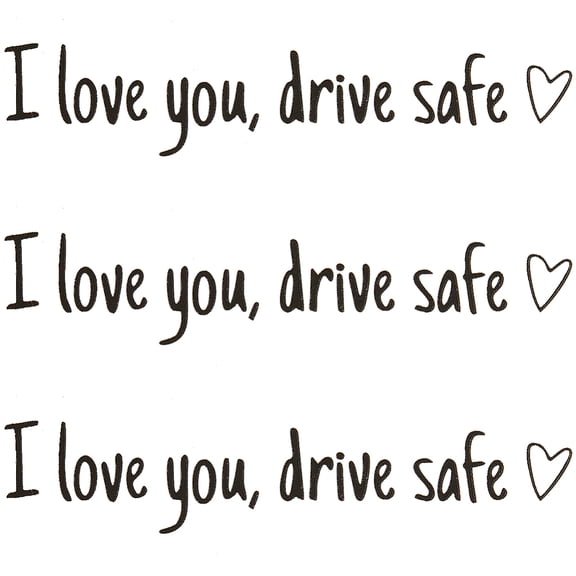 3Pcs I Love You Drive Safe Rearview Mirror Decals White Word Decorative Stickers Waterproof Self Adhesive Car Window Decor Accessories