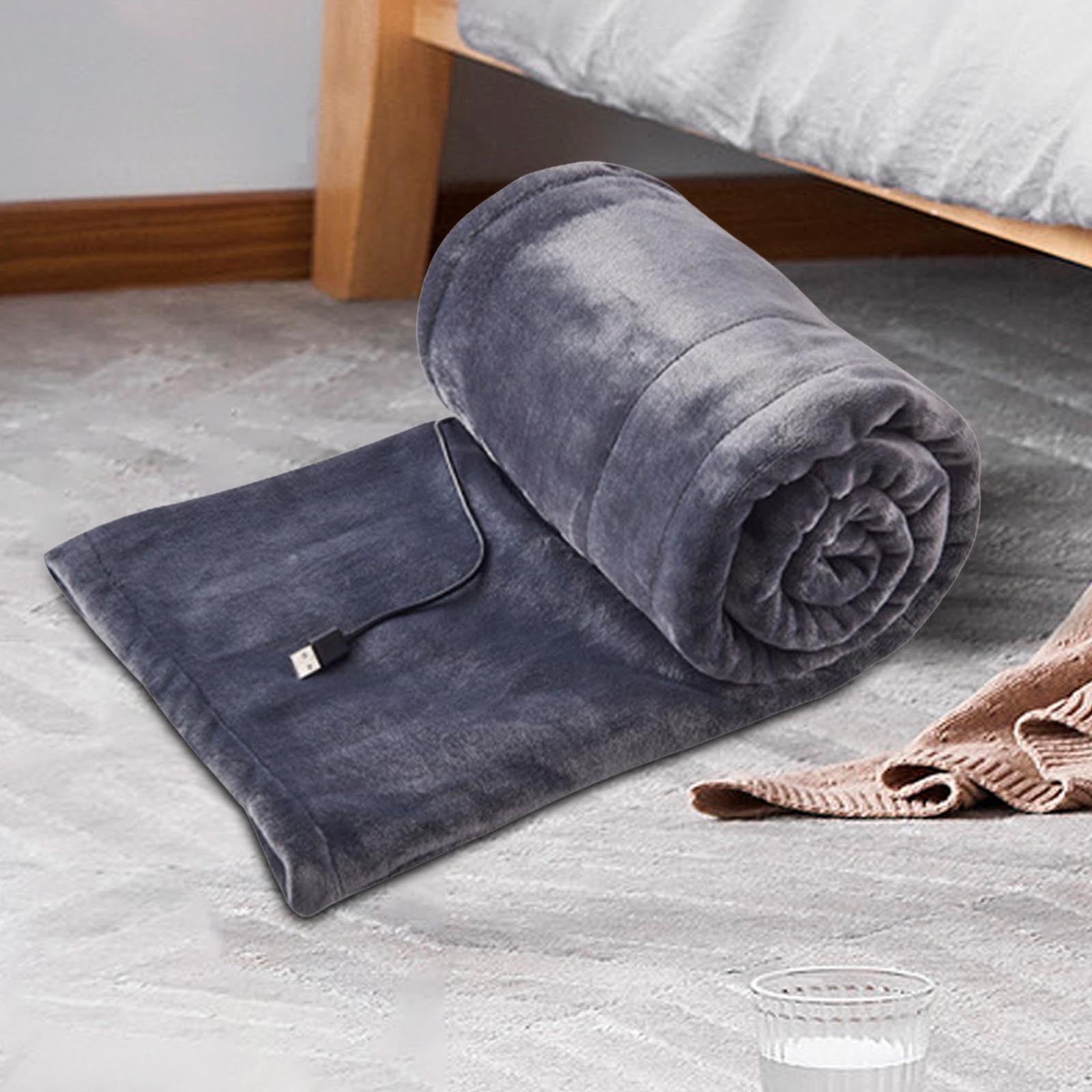 Heated Blanket for Camping, InsCrazy USB Flannel Blanket Heating Low Voltage Mattress Non Leakage Blanket Third Gear Temperature Regulation 160x85cm