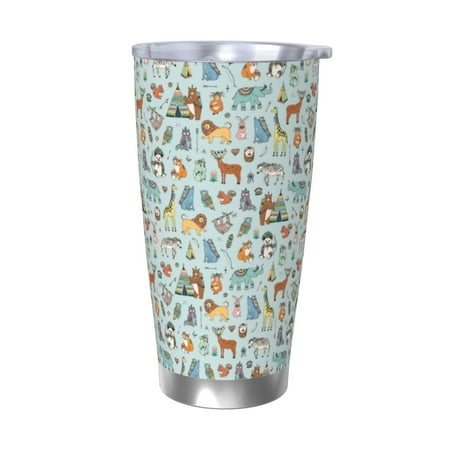 

Junzan Tribal Animals for 20oz Stainless Steel Insulated Car Cup with Spillproof Lid - Insulated Coffee Mug Thermal Cup-Without Straw