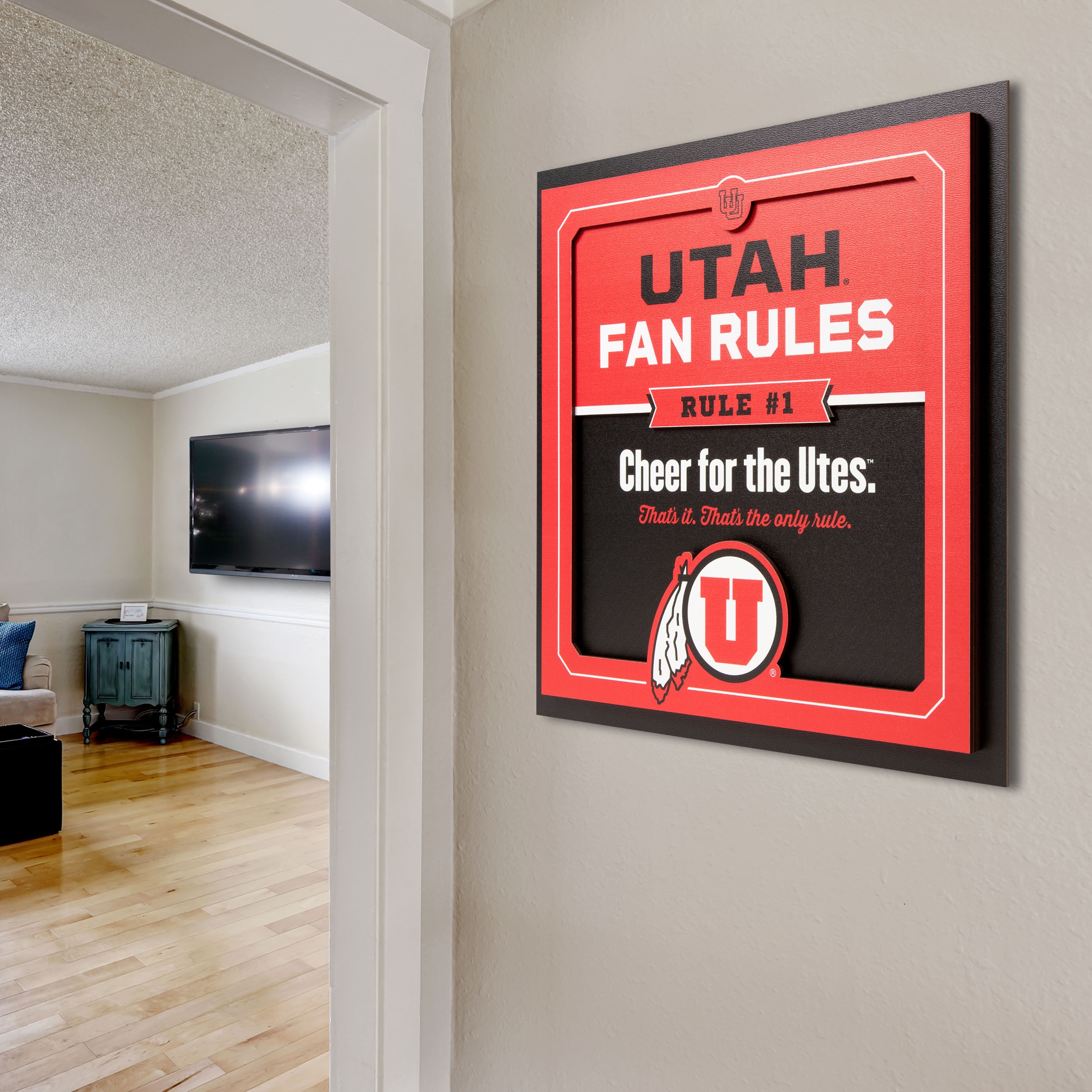 YouTheFan NCAA Utah Utes Fan Rules 3D Wall Art